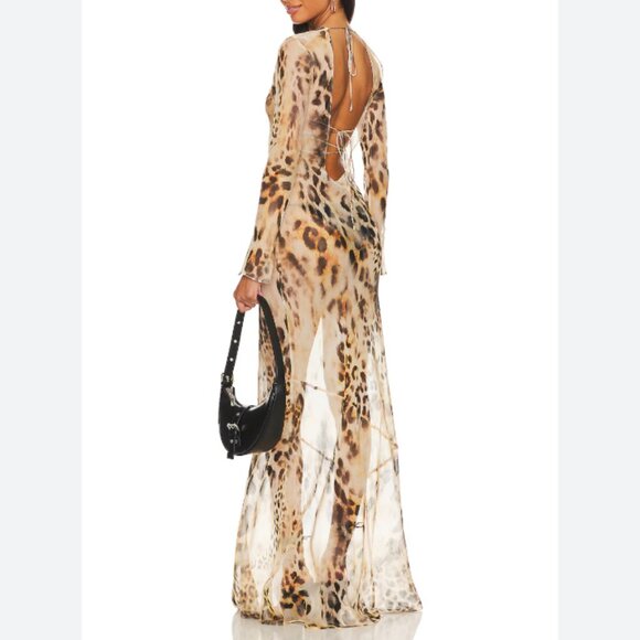 NWT retrofete Vienna Dress in Vintage Cheetah size medium - Picture 2 of 6